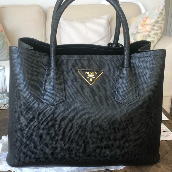 Prada Shopper Saffiano Cuir Nero, large - Picture 1 of 8